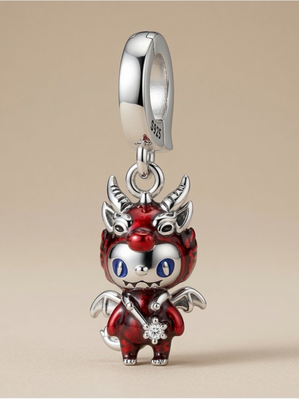 Red Devil Dragon Dangle Charm Pendant